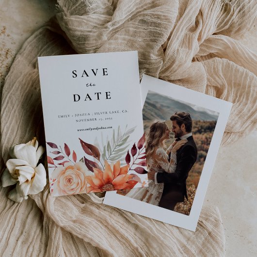 Save The Date Automne Floral Boho Mariage