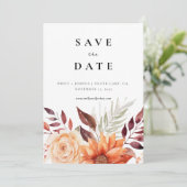 Save The Date Automne Floral Boho Mariage (Debout devant)
