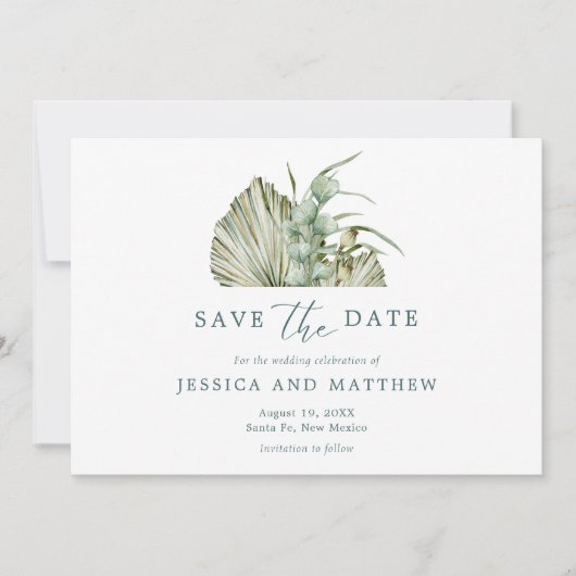 Save The Date Automne Floral Rustic Mariage extérieur (Devant)