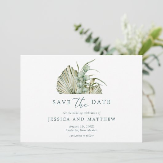 Save The Date Automne Floral Rustic Mariage extérieur (Debout devant)