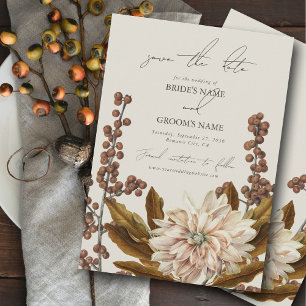 Save The Date Automne Floral Tones Terre Aquarelle Mariage de au