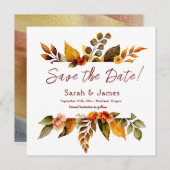 Save The Date Automne Florals Enregistrer la date de l'annonce (Devant / Derrière)