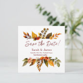 Save The Date Automne Florals Enregistrer la date de l'annonce (Debout devant)