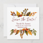 Save The Date Automne Florals Enregistrer la date de l'annonce (Devant)