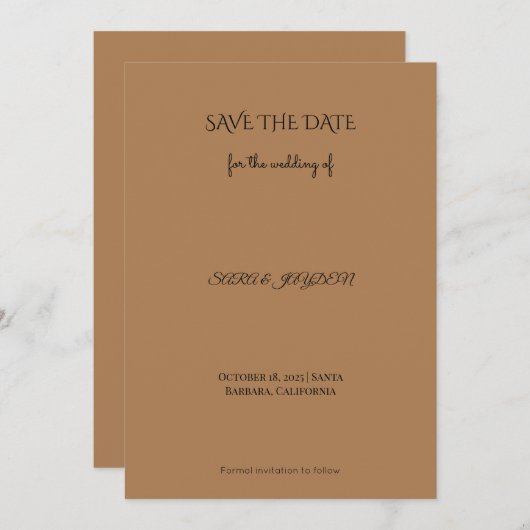Save the date | Automne, hiver et style gothique (Devant / Derrière)