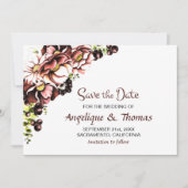 Save The Date Automne Mariage Floral Enregistrer La Date (Devant)
