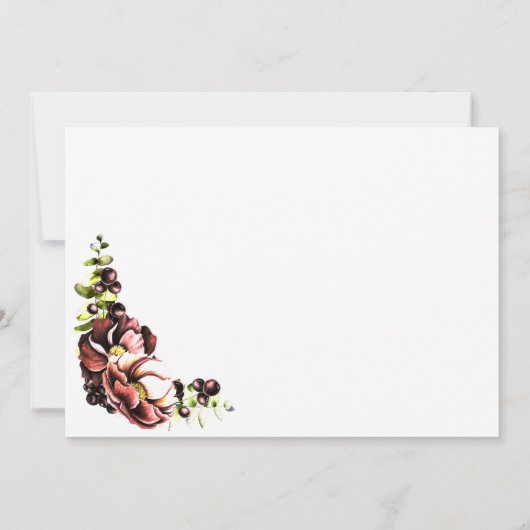 Save The Date Automne Mariage Floral Enregistrer La Date (Dos)