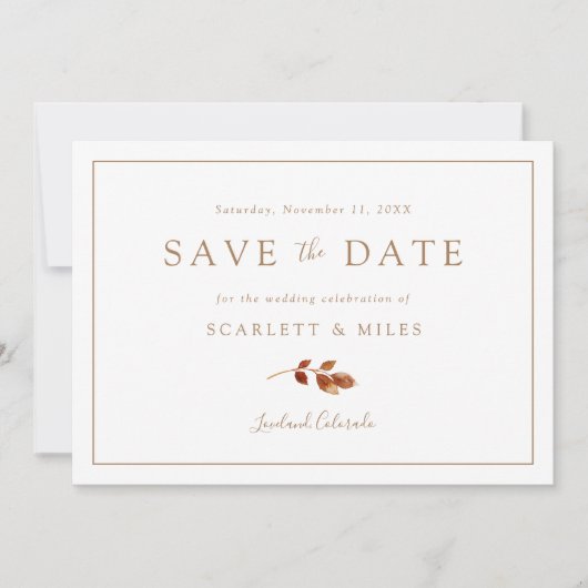 Save The Date Automne Photo Mariage Enregistrer La Date (Devant)