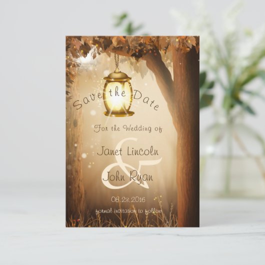 Save The Date Automne Rustique Automne Mariage Arbre D'Automne - (Debout devant)