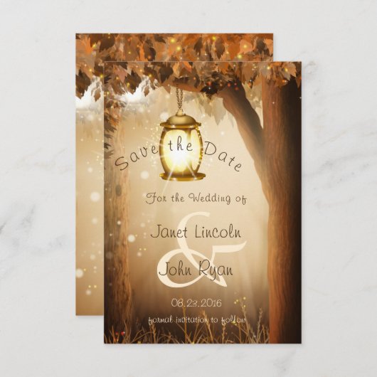 Save The Date Automne Rustique Automne Mariage Arbre D'Automne - (Devant / Derrière)