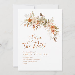 Save The Date automne rustique automne mariage floral enregistre