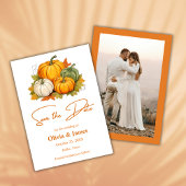 Save The Date Automne Rustique Citrouille photo Mariage