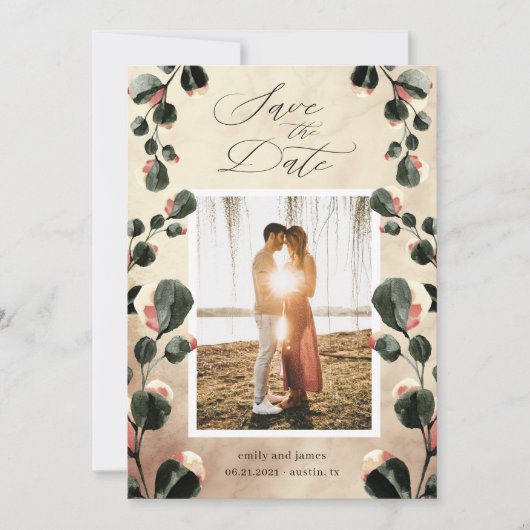 Save The Date Automne se sentir octobre tons Photo enregistrer l (Devant)