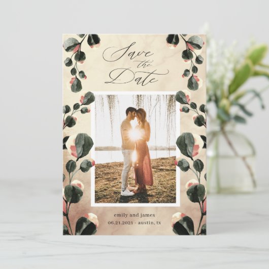 Save The Date Automne se sentir octobre tons Photo enregistrer l (Debout devant)