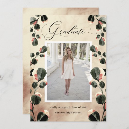 Save The Date Automne sentir les tons d'octobre Photo Graduation (Devant / Derrière)
