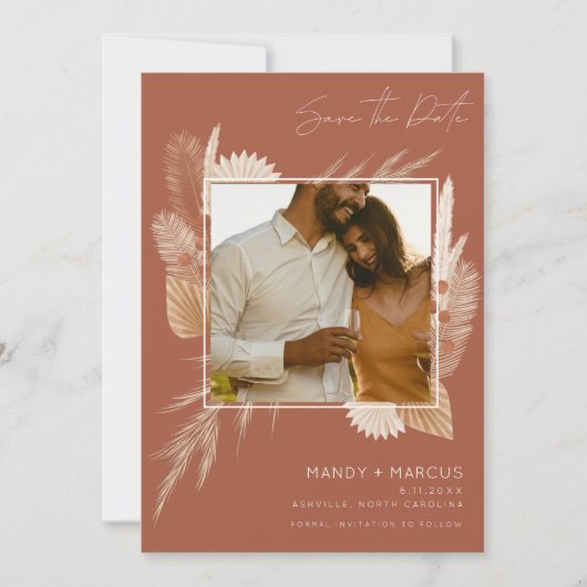 Save The Date Automne Terracotta Mariage photo (Devant)