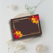 Save The Date Automne Woody Brown & Elegant Golden Frame Mariage
