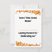 Save The Date "Autumn Embrasser Orange & Tan Leaf Design" (Devant)