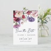 Save The Date Autumn Flower Dahlia Bunch Fall Enregistrer la dat (Debout devant)