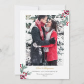 Save The Date Ava Winter Greenery Berries Mariage chrétien (Dos)