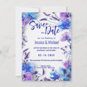 Save The Date Avec la photo Cornflowers et Lavender Elegance (Devant)