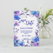 Save The Date Avec la photo Cornflowers et Lavender Elegance (Debout devant)