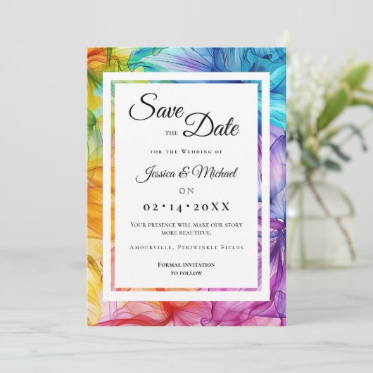 Save The Date Avec la photo Ethereal Bloom (Debout devant)