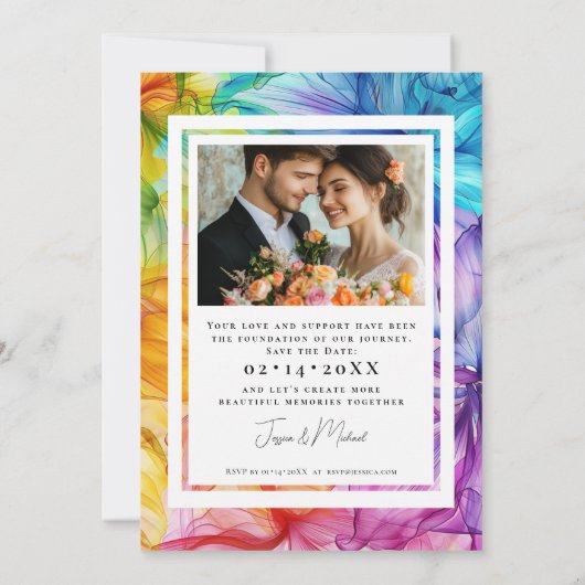 Save The Date Avec la photo Ethereal Bloom (Dos)