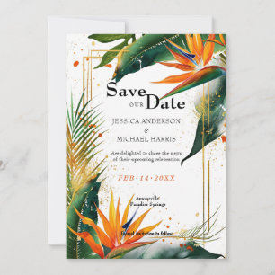 Save The Date Avec le code QR Birds of Paradise Bliss