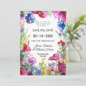 Save The Date Avec le code QR Meadow Blooms (Debout devant)