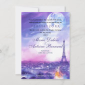 Save The Date Avec photo Amour Éternel Eiffel Embrasse (Dos)