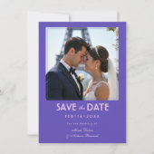 Save The Date Avec photo Amour Éternel Eiffel Embrasse (Devant)