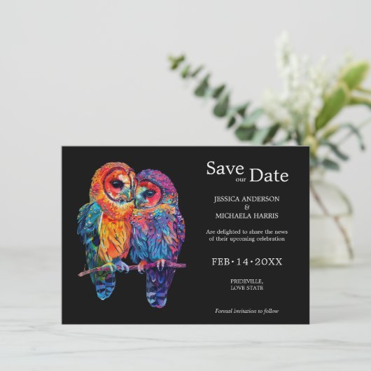 Save The Date 🌈 Avec photo LGBTQ Eternal Unity mariage (Debout devant)