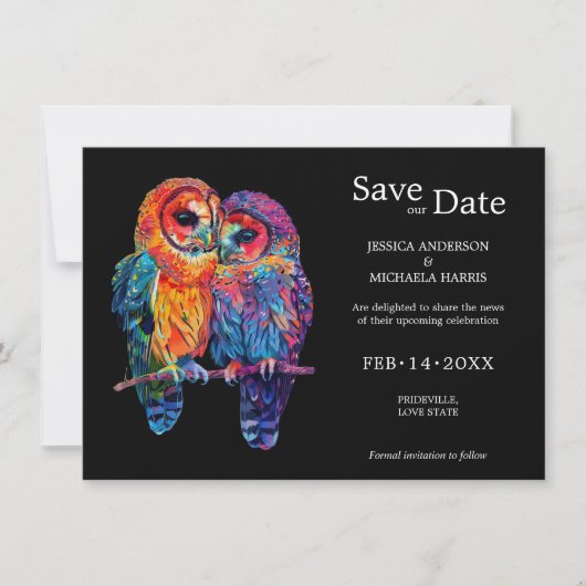 Save The Date 🌈 Avec photo LGBTQ Eternal Unity mariage (Devant)