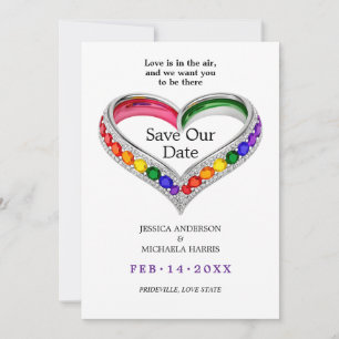Save The Date 🌈 🐦 Avec photo LGBTQ Intertwined in Pride