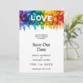 Save The Date 🌈 🐦 Avec photo LGBTQ Peint Avec mariage D'Amour (Debout devant)