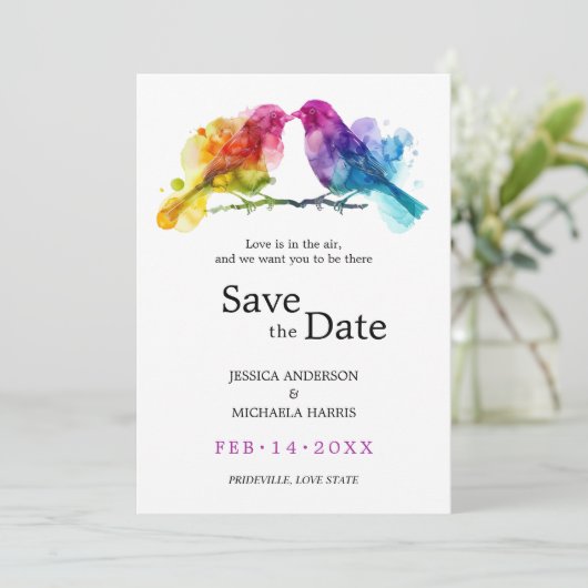 Save The Date Avec photo LGBTQ+ Rêve (Debout devant)