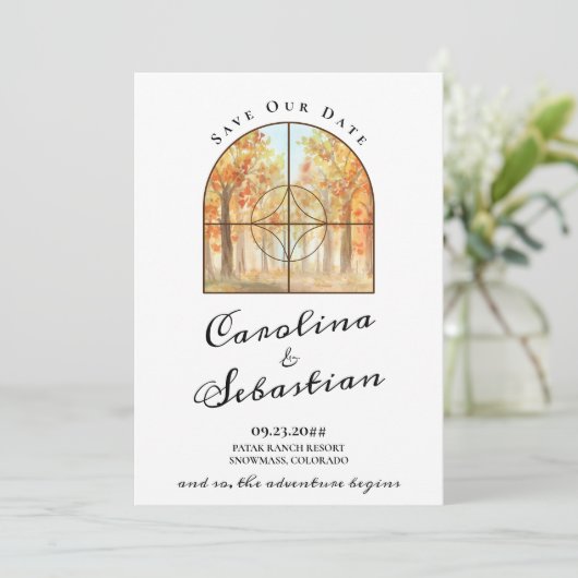 Save The Date Aventure commence mariage de destination dans les (Debout devant)