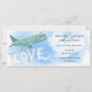 Save The Date Avion commercial Love Jet Stream Mariage de voyage