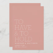 Save The Date Avoir et tenir un mariage de typographie moderne (Devant / Derrière)