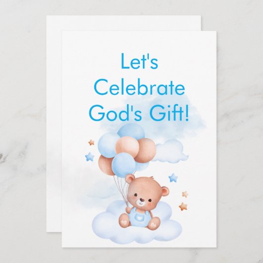 Save The Date Baby Boy Shower Christian Bible Verse Save Date (Devant / Derrière)