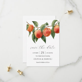 Save The Date Baby Shower aquarelle pêche douce