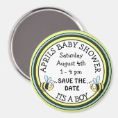 Save the Date Baby shower Bee Themamagnet Magneet (Voorkant / Achterkant)
