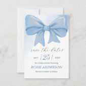 Save The Date Baby shower bleu à arc aquarelle (Devant)