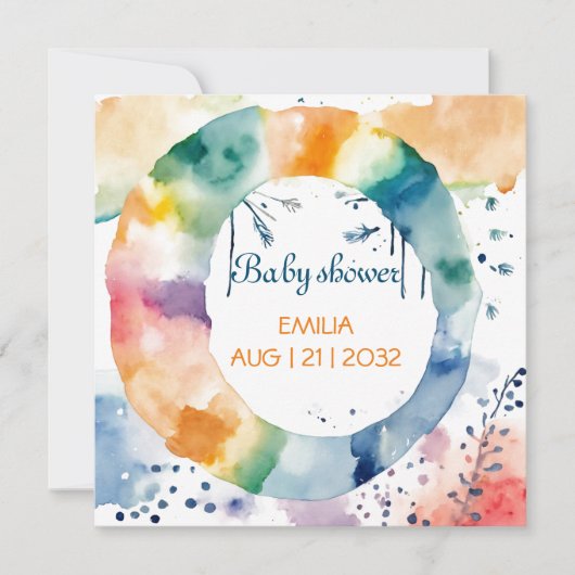 Save The Date Baby shower Boho Custom Neutral Bohemian Baby (Devant)