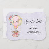 Save The Date Baby shower d'aquarelle à bulle d'air chaud (Devant)