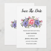 Save The Date baby shower d'arrangement floral "Oh bébé" (Devant / Derrière)