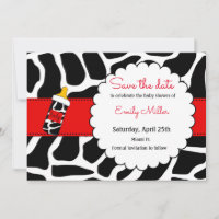 Baby shower de cowhide enregistrer la date noir ro