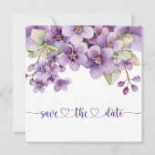Save The Date Baby shower de fleurs violettes délicates été viol (Devant)