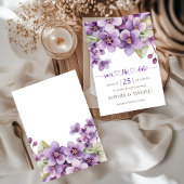 Save The Date Baby shower de fleurs violettes délicates été viol